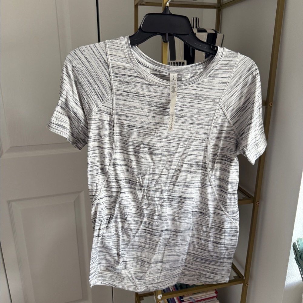 lululemon athletica Black and White Striped Tee